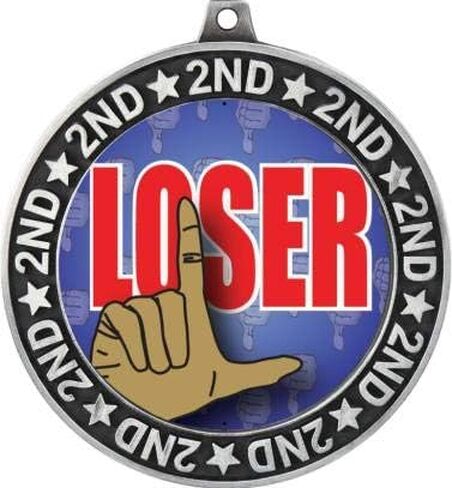 Loser Second Place Medals, 2 3/4" Silver Funny Last Place Trophy Medal Award Prime in Saudi Arabia