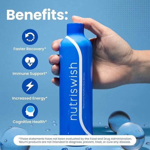 فيتامينات سائلة من NutriSwish، 10 أونصة سائلة، مكمل غذائي متعدد الفيتامينات السائلة مع ماء نقي للغاية، الجلوتاثيون، إل-سيستين، أسكوربات الكالسيوم (فيتامين C)، الكركمين، حمض الطرطريك، سوربات البوتاسيوم in Saudi Arabia