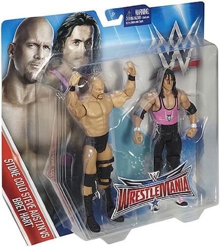 WWE MATTEL Wrestlemania 32 مجسم ستيف أوستن وبريت (عبوتان) in Saudi Arabia