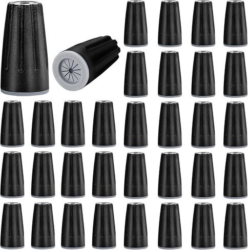 100 Pieces Waterproof Wire Electrical Connectors Black Waterproof Wire Nuts Outdoor Seal Electrical Twist Nuts Caps Cable Terminal Connector for Landscape Light, Irrigation Valves (0.93x0.47Inch) in Kuwait