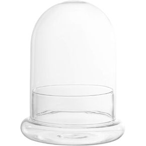 Cabilock Glass Candle Holder Dome Cloche Clear Glass Cloche Bell Jar Display Dome Candle Holder Candlestick Cup Tealight Holder Micro Landscape