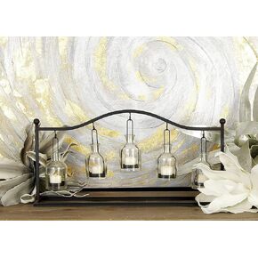 Deco 79 Metal Candle Lantern, 24" x 5" x 12", Black