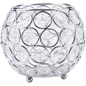 Crystal Candle Holder Votive Tealight Candle Holders for Wedding Home Table Decor Candle Lantern Party, As a Gift (Golden)