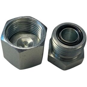 طقم غطاء وقابس ORFS مقاس 3/4 بوصة لأنبوب وأنابيب الخرطوم الهيدروليكي، من الفولاذ الكربوني المجلفن - Dash #12 in Kuwait