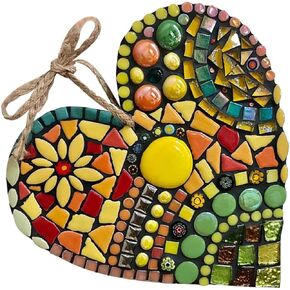 Wedding Outside Supplies Front Inside Rustic Heart Indoor Valentines Plaque Welcome Pendants Resin Wreath Hanging Shaped Decorations Office for Mexican Mosaic Party Day Farmhouse