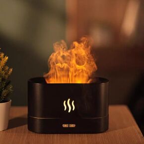 Flame Aromatherapy Machine, Aroma Expander, Home Office Table Seven Color Flame Ultra Silent Air Humidifier, Aroma Diffuser (White Aromatherapy Machine)