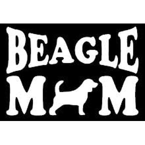 Beagle Mom Decal Vinyl Sticker|Cars Trucks Vans Walls Laptop| White |5.5 x 3.5 in|LLI373