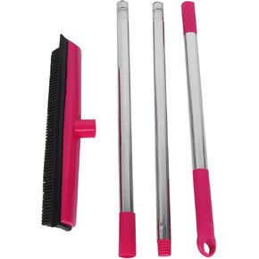 Multifunction Floor Sweeper, Squeegee Edge Cleaning Tool Floor Cleaner Broom, Dust Removal for Floors Carpets(Pink)