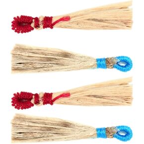 Yogic Mantra Kusha Grass Broom (Set of 2 Jhadu - Big Size 7 Inch Approx) Handmade Natural Grass Jhadu for Hindu Puja Holy Prayers Pooja Ceremony