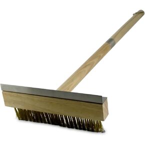 Premium Wooden Broom with Wire Bristle - Heavy Duty Cleaning Tool for Outdoor and Indoor Use, Perfect for Patio, Garage, and Kitchen