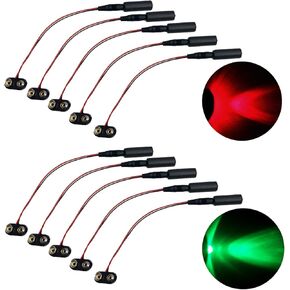 5 red and 5 green micro effects lights for Christmas props theatrical costumes 9 volt led spotlight
