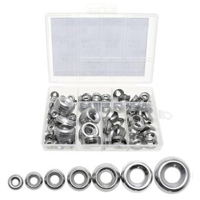 260PCS Stainless Steel Countersunk Washer #4 to #16 Stainless Steel Fisheye Concave and Convex Washer Set Ideal for Woodworking Project and Indoor and Outdoor Home Improvement