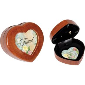 Cottage Garden Long Time to Grow Old Friends Woodgrain Jewelry Music Box Plays Wind Beneath My Wings