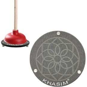KHASIM Plunger Mat, Plunger Tray - Stone Drying Mat for Toilet Plunger, Strong Water Absorption, Plunger Holder Drip Tray for Bathroom,Diameter 7"(Gray)