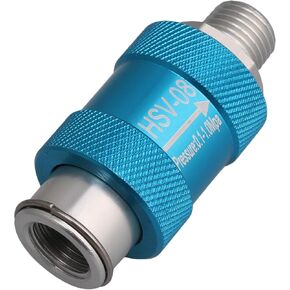 Bstinay HSV-08 1/4" Thread Aluminum Flow Control Hand Manual Slide Valve Blue Sliver