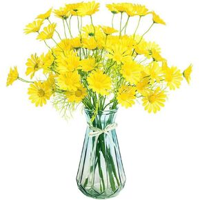 10Pcs 20" Champagne Artificial Daisy Flowers Fake Flowers for Home Wedding Office Party Floral Art DIY Garden Decor