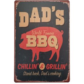 ERLOOD Warning BBQ Zone Vintage Tin Signs OutdoorRetro Metal Wall Poster Decorative man cave decor Tin Sign 8 x 12 (BBQ ZONE)
