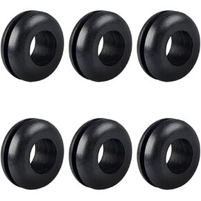 Heyiarbeit Rubber Grommet 2/9-Inch / 6mm Hole Wire Protector Oil Resistant Armature for Wiring Cable Protector Black Tone 100pcs in Saudi Arabia