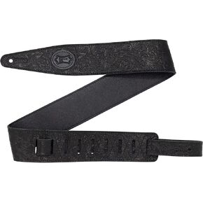 Levy's Leathers 2.5" Florentine Series Leather Black Height Adjustable 48"-55" Guitar Strap (M317FCL-BLK)