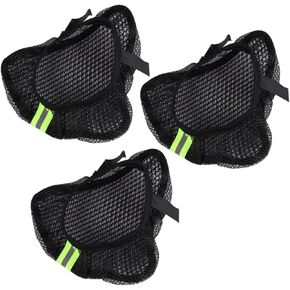 3pcs Gel 3D Gel Bike Seat Cooling Cover Bike Seat Mesh Cover Bike Seat Pad Protective Mountain Bike Saddle Cover Bike Accessories Bike Seat Cover Cushion Black Breathable