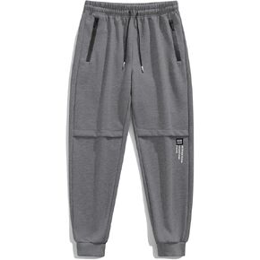 FoxQ Men's Sweatpants with Ankle Ribbing and Zipper Pockets, Athletic Joggers for Workouts, Runs and Hikes