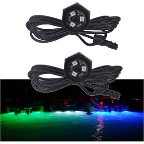 2Pcs RGB 1/2" NPT LED Boat Drain Plug Light Underwater Light,Boat Trailer Light,DC 12V,No Holes to Drill,RF APP Control Marine Boat LED Light for Fishing Swimming Diving