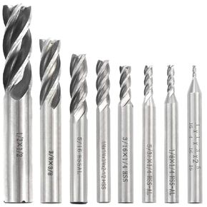HSS 4 Flute Straight Shank Square Nose End Mill Cutter (1/16" 1/8" 5/32'' 3/16" 1/4" 5/16" 3/8" 1/2")