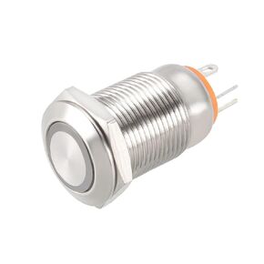uxcell Latching Metal Push Button Switch 12mm Mounting Dia 1NO 3-6V Red LED Light