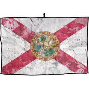 USA and Florida State Flag Golf Towel Soft Sport Towel for Gym Sports Running 15x 24inch