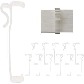 Amazing Drapery Hardware 3.0 Inch Clear Valance Clips for Top Blind Brands & Window Shades 12-Pack - Sturdy Plastic Brackets, Ideal for Wood, Faux Wood & Metal Treatments in Home & Office Settings