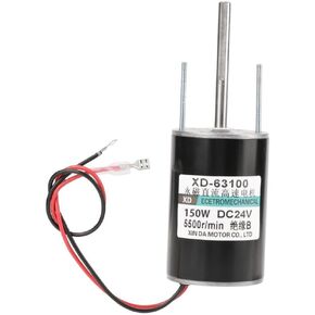 150W DC Motor, 12/24V 3000/5500RPM High Speed DC Motor Electric Brushed Motor for DIY Generator CW/CCW (24V 5500RPM)