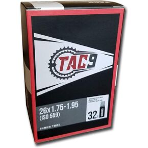 TAC-9 Bicycle Inner Tube, 26" x 1.75-1.95" Regular Schrader Valve, 32mm