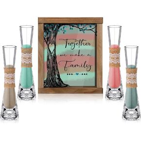 Wedding Unity Sand Ceremony Kit Unity Sand Set for Weddings Sand Ceremony Kit for Wedding with Wood Box 4 Sand Ceremony Vase 4 Unity Sand Wedding Sand Ceremony Sets for Weddings Bridal Party