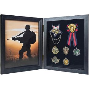 Souvenir Showcase,Medals Display CaseFrame,Pins Collector Display Case,Pin Display Case,8.8x10.8 Lapel Pin Display Box for Military Badges Medals Tags Patches,Jewelry Pins,Giant Pins,Insignia Ribbons