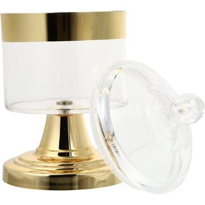 YARNOW Apothecary Jar with Airtight Lid Decorative Weddings Candy Buffet Elegant Storage Jar for Candy Homemade Cookies Cake Snacks Gold