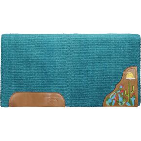 Tahoe Tack 34" x 36" Zara Cactus Solid New Zealand Wool Western Saddle Blanket Pad