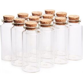 12 قطعة من الزجاجات الزجاجية الصغيرة الشفافة 30 مل، 1.18 بوصة × 2.75 بوصة، مع سدادات الفلين الخشبية، زجاجات الزهور، زجاجات التعويذة، زجاجات زجاجية صغيرة، زجاجة رسالة، زجاجات التمنيات، زجاجات صياغة هدايا لحفلات الزفاف in Kuwait