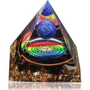 Tree of Life Orgonite Rose Quartz&Obsidian Healing Crystal Pyramid Chakra Reiki Positive Energy Generator for Reduce Stress Promote Relationships Spiritual Gift (Obsidian Tree of life)