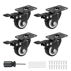 2"Caster Wheels,Casters Set of 4 Heavy Duty,Wheels for cart,Wheels for Furniture Wheels with Safety Dual Locking-600LBS
