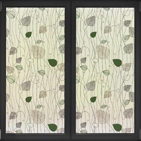 DKTIE Stained Glass Window Film with Free Installation Tools, Day and Night Privacy Window Film No Glue Static Cling for Renters, CTBLT462, 17.7" x 78.7"