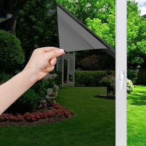 One Way Window Film Mirror Window Clings Heat Control Sun Blocking Daytime Privacy Protection with 4 Free Tools (Black-Silver, 11.8x78.7 Inches)