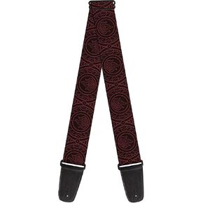 Nickelodeon Guitar Strap, Avatar Last Airbender Fire Element Symbol Black Red, 2 Inches Wide