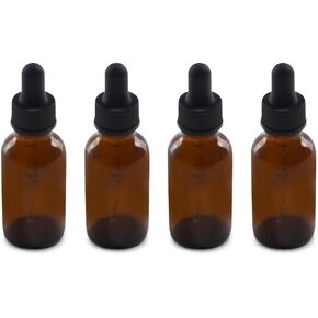 The Bottle Depot - 2 Pack - 1 oz Glass Bottle with Dropper - Clear Frosted - 20-400 Neck Finish - Boston Round Bottles - Leakproof Essential Oils Bottles