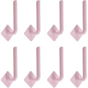 Curtain Holders Hooks, 8Pcs Decorative Wall Mounted Drapery Tiebacks, Self Adhesive Drapery Curtain Tiebacks, L Shaped Curtain Hooks for Home Curtain Decor, Black