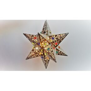 Unique and Beautiful Handmade Hanging Star Lamp with 12 Points! for Home and Garden Decor by SHOPIMUNDO. Outdoor Hanging Decorative Star Lantern with Marbles, You Will Love it