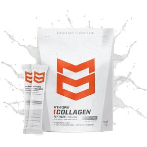 MTN OPS Collagen Protein Powder On-The-Go Packs, 30 Packs per Bag of Unflavored, Highly Digestible Protein with 9g of Protein per Serving