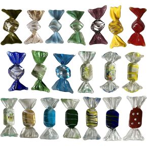 Iceyon 20pcs Glass Candy Ornament Vintage Sweets Candy for Home Party Wedding Christmas Festival Decoration (Style 1)