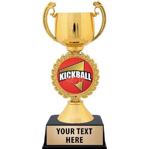 Crown Awards Personalized Kickball Trophy, 7.25" Gold Cup Kickball Trophies with Free Custom Engraving Prime