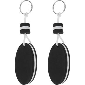 2pcs Eva Key Ring Eva Keychain Pendant Key Float Keyring Floatable Gift Charm Water Sports Accessories For Swimming Rowing Sailing, Black