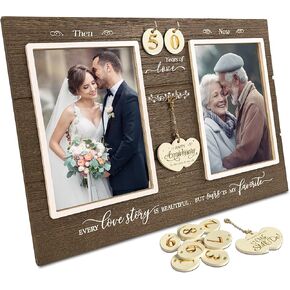 A'arkaJ Anniversary Wedding Gifts for Couple Parents Wife Husband, Then & Now Anniversary Picture Frames(3 Options)